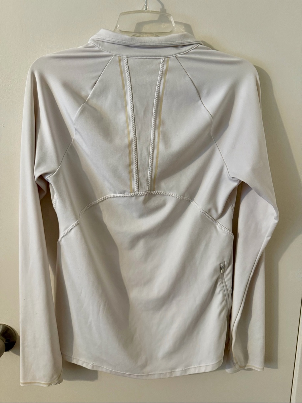 Athleta White Long-Sleeve Half-Zip Performance Pullover Women Size S